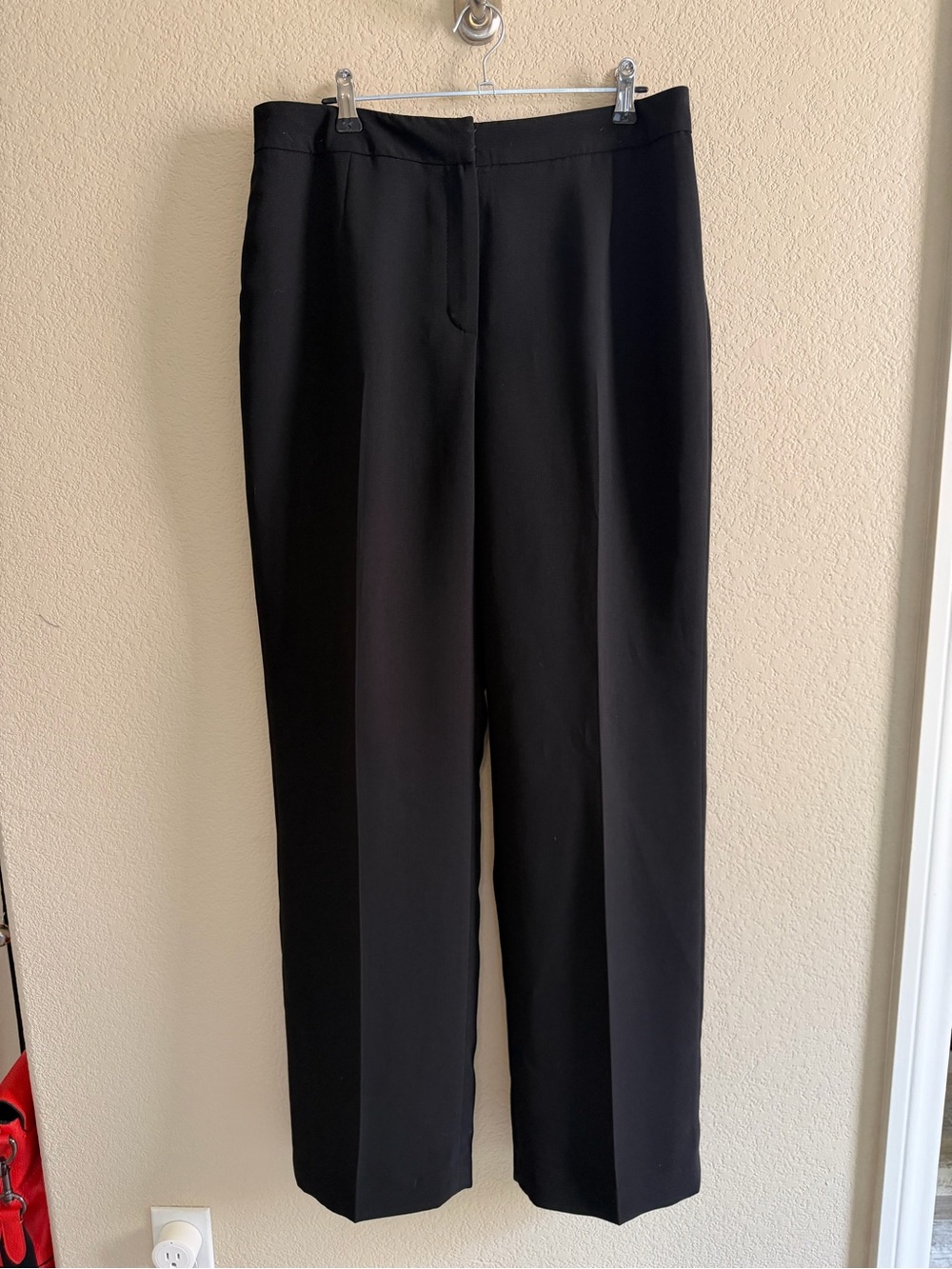 Le Suit Black Straight-Leg Dress Trousers